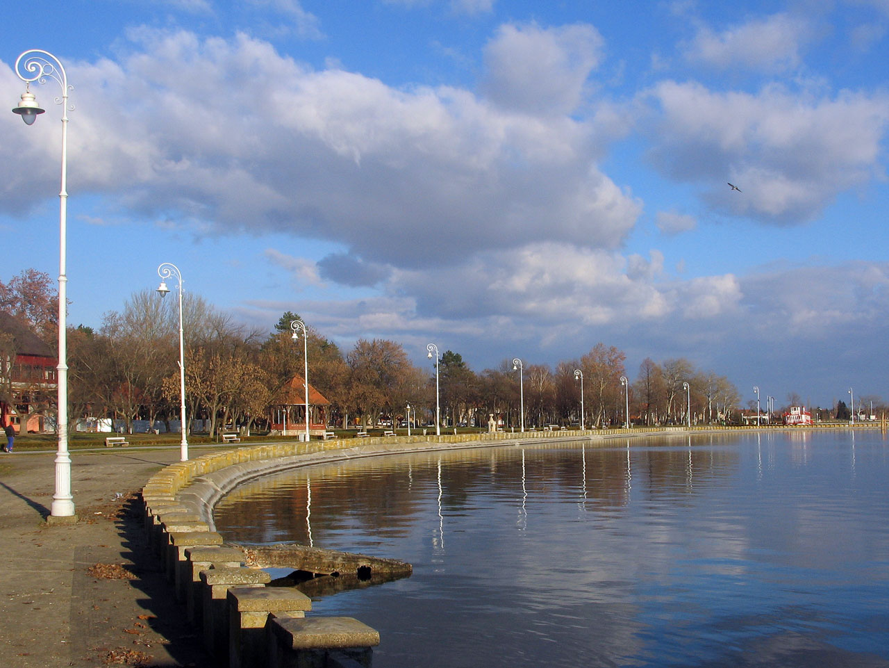 A view on the promenade by the Palic lake